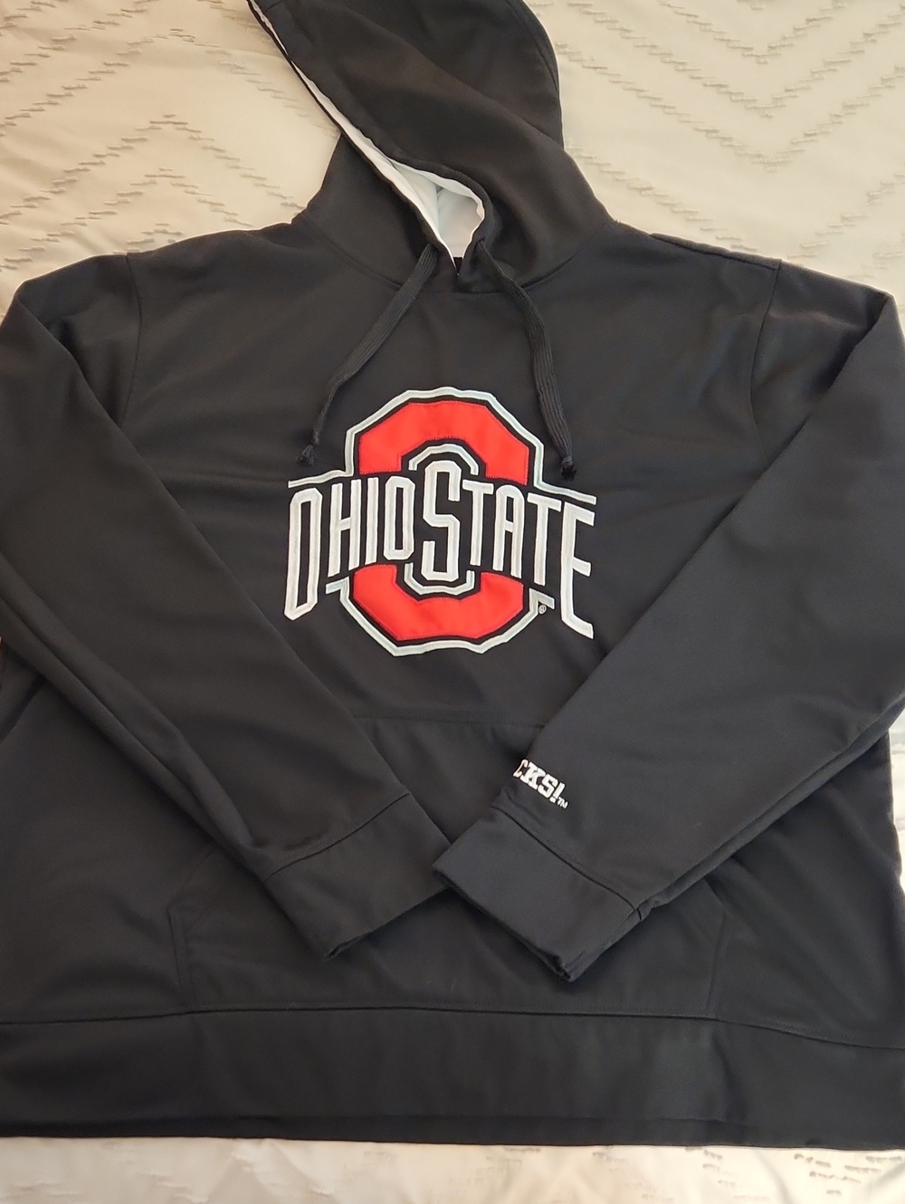 Ohio State Black Pullover Hoodie with Red Logo
